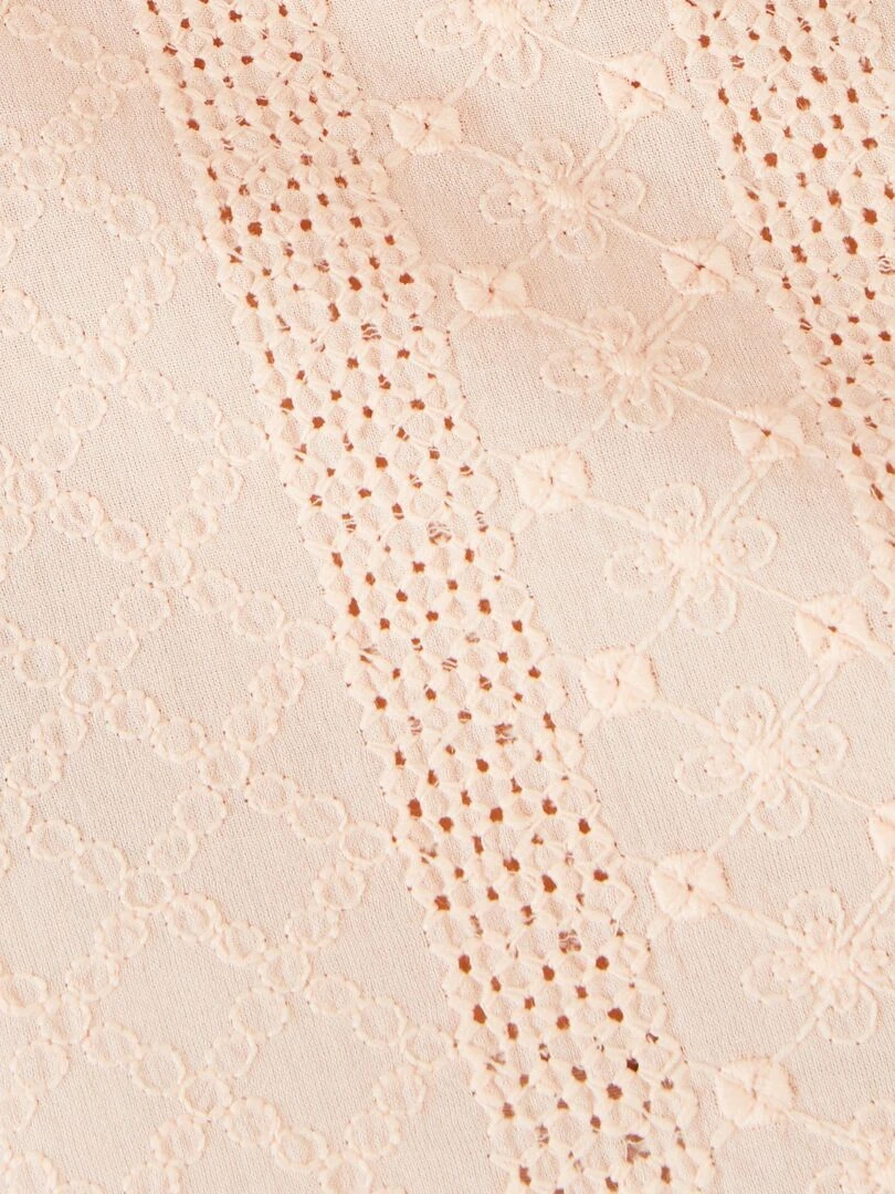 T shirt bi matière broderie anglaise   Damart   Orange