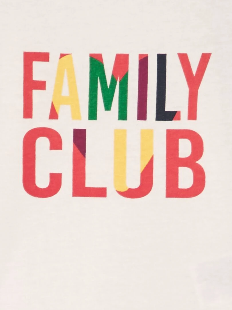 Tee shirt en maille jersey 'fête des mères' Blanc 'family club'