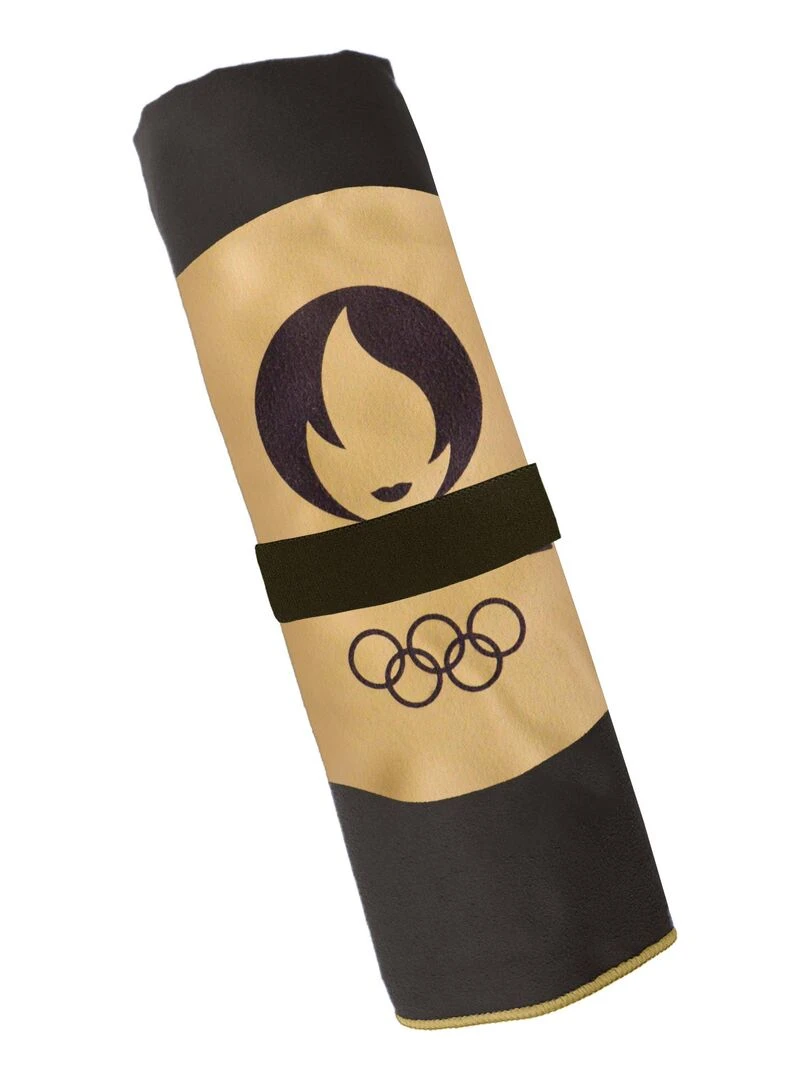 Serviette de bain microfibre  PARIS 2024 JEUX OLYMPIQUES OR   Noir Doré