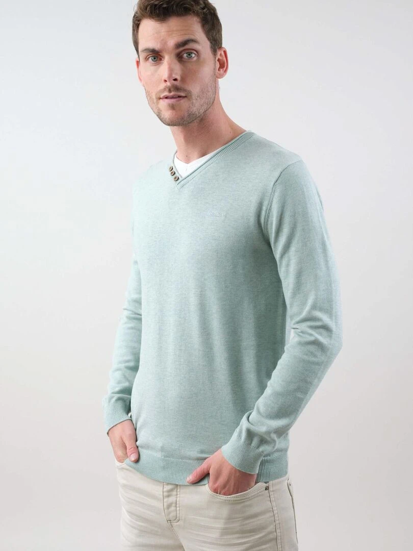 Pull basique en maille pour homme 'Deeluxe'   Vert tilleul