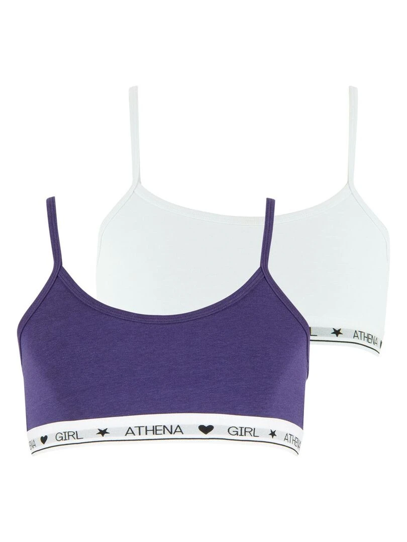 Lot de 2 brassières fille Coton Ultra Doux Fille Blanc Violet