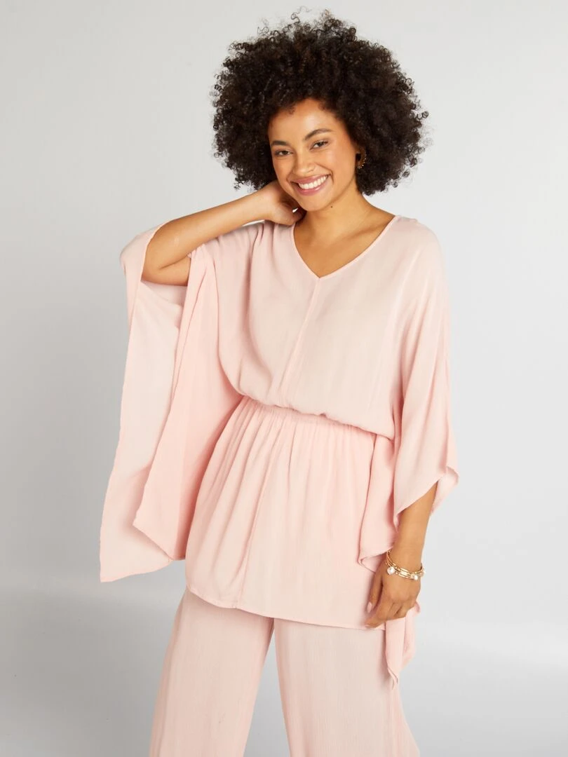 Blouse avec manches papillon Rose