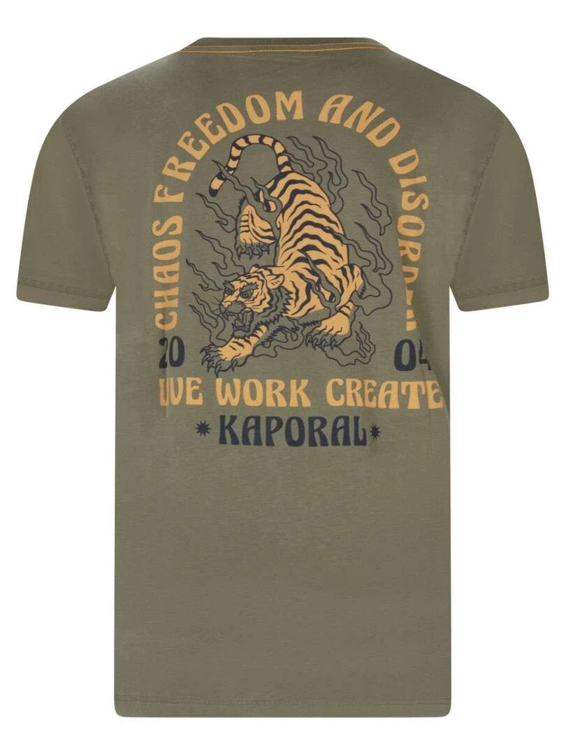 KAPORAL T shirt coton col rond Kaki