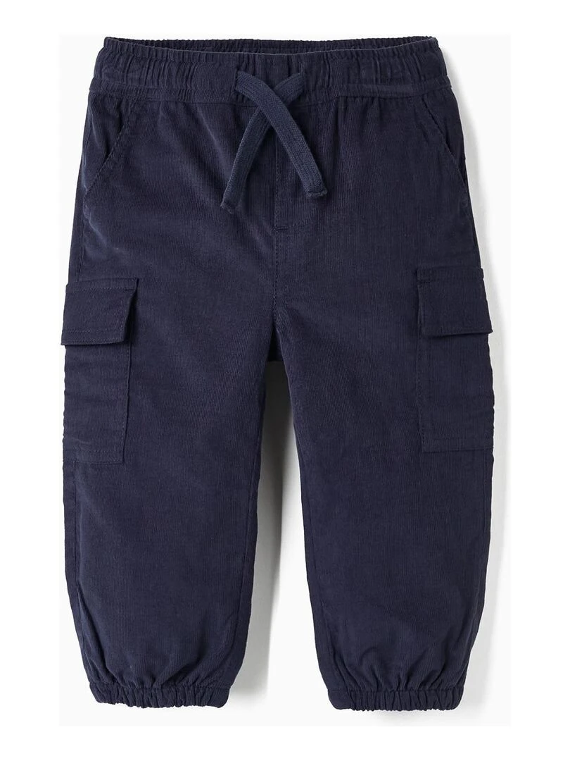 Pantalon en velours côtelé pour bébé garçon Skater's’ Dictionary Bleu foncé