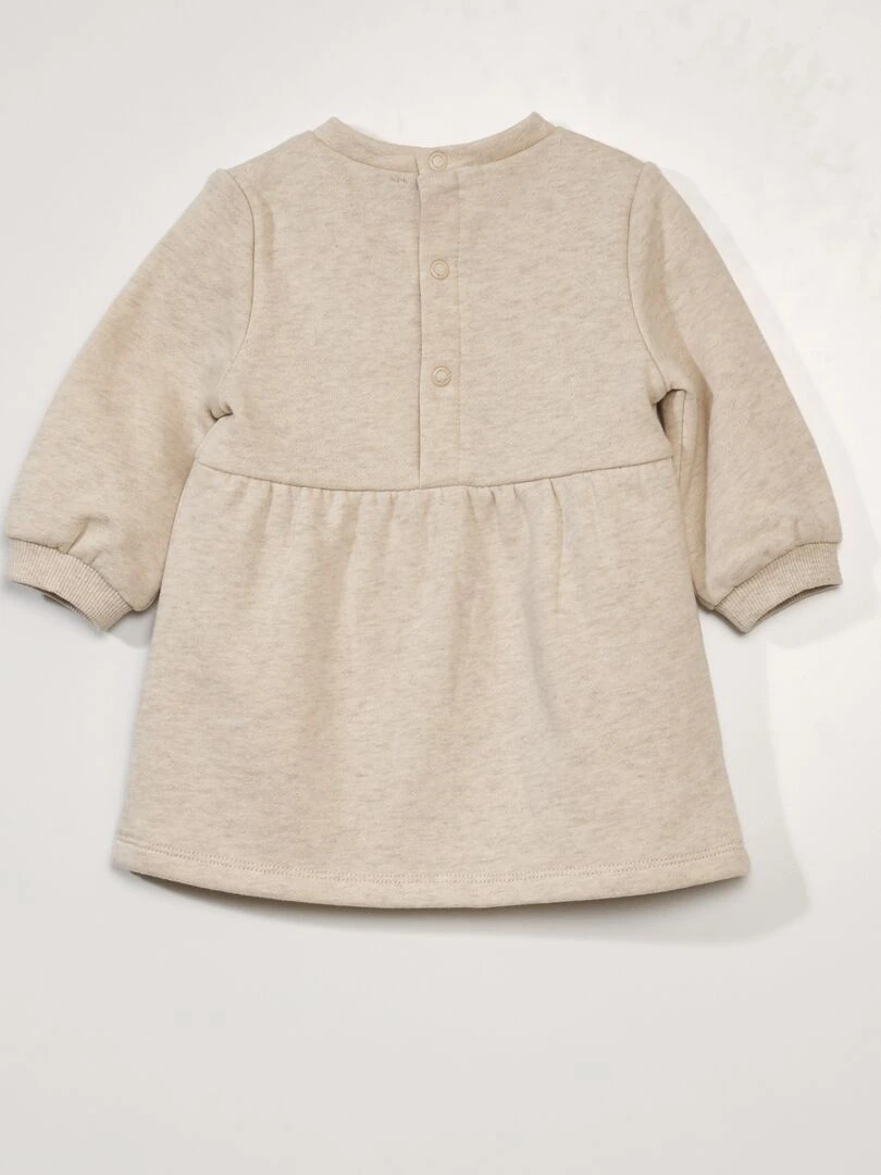 Robe en molleton à manches longues   Beige