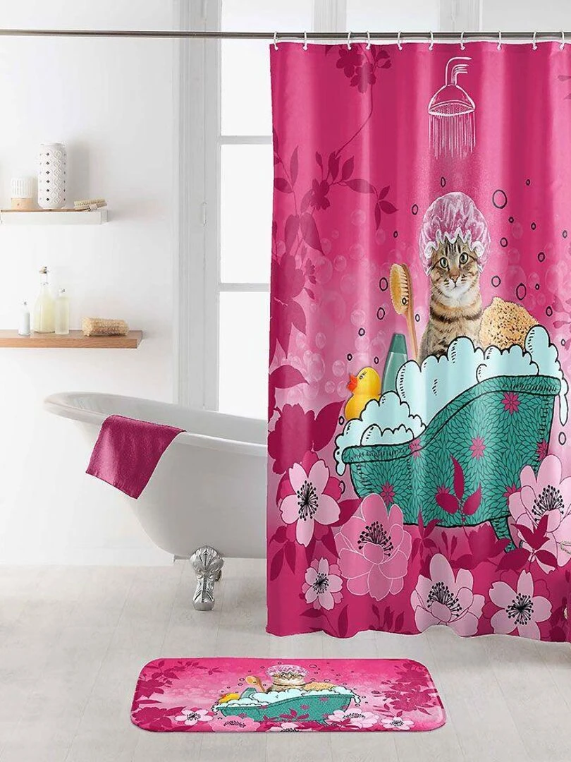 Rideau de douche Chatibulle Rose