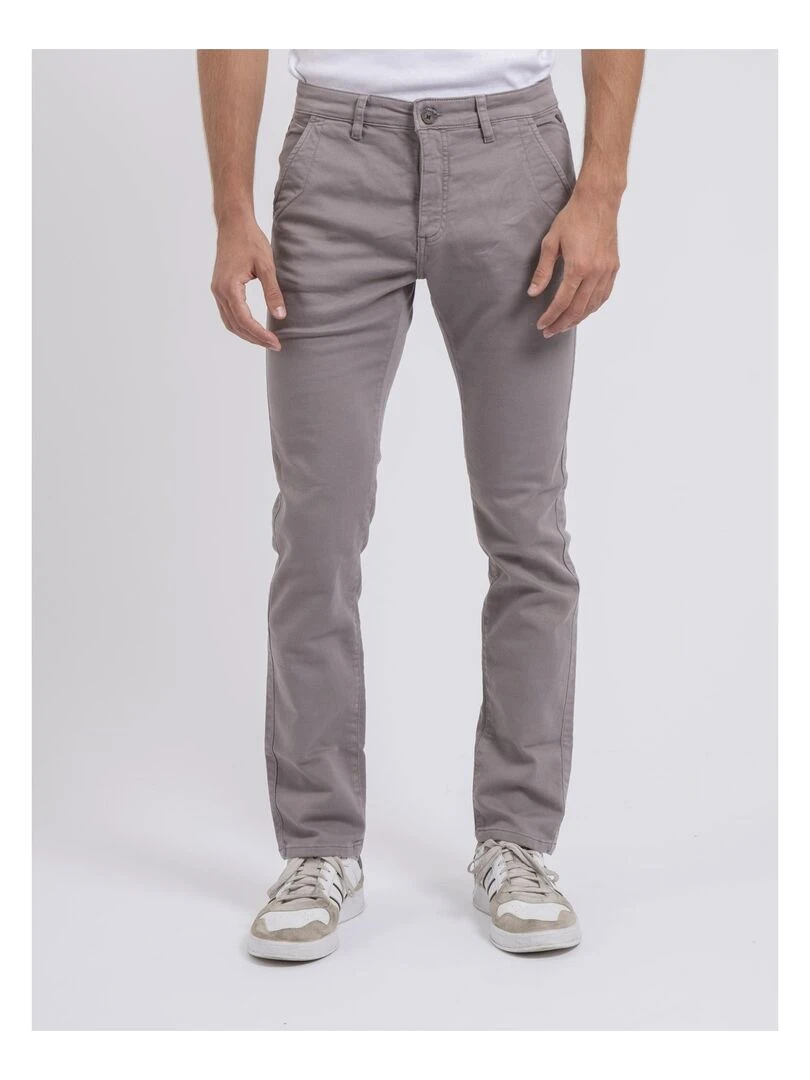 Pantalon chino coupe ajustée VALBACOL Gris clair
