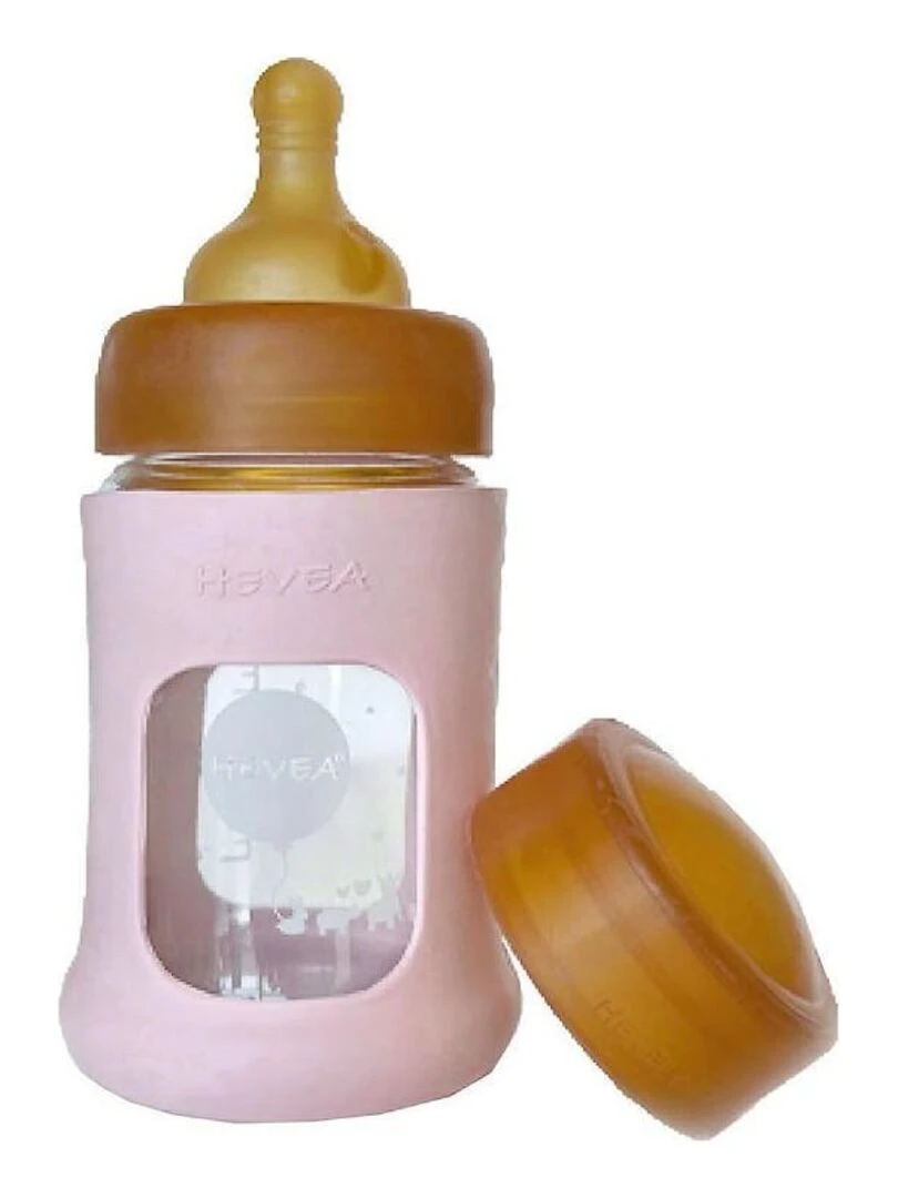 Biberon en verre zéro plastique avec housse de protection rose 15 Rose