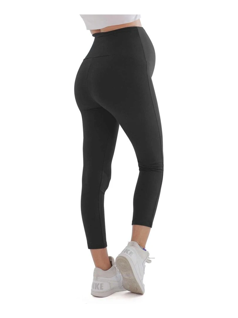 Legging de grossesse été en coton respirant  7/8   Noir   Noir