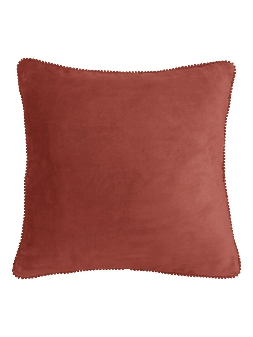 Coussin en velours avec contour perlé 'Deko&co'   Orange