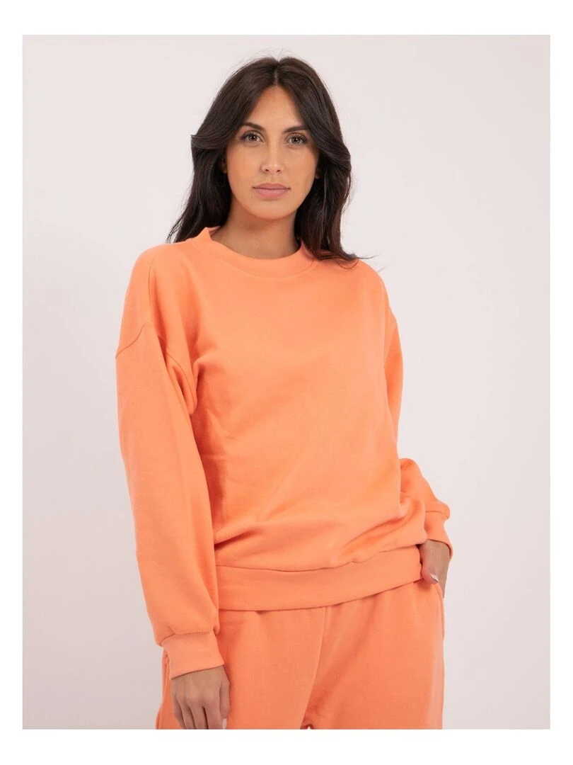 Sweatshirt col rond YORK Orange corail
