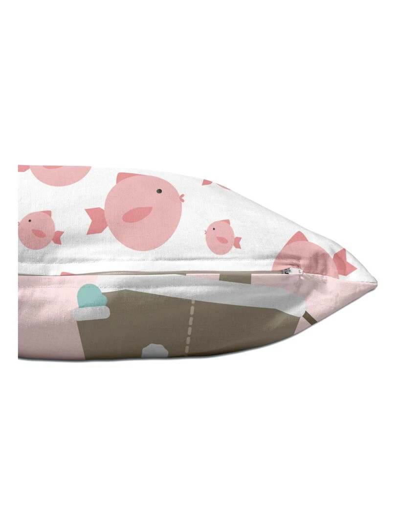 Housse de coussin Skymo day "Happyfriday"   Blanc