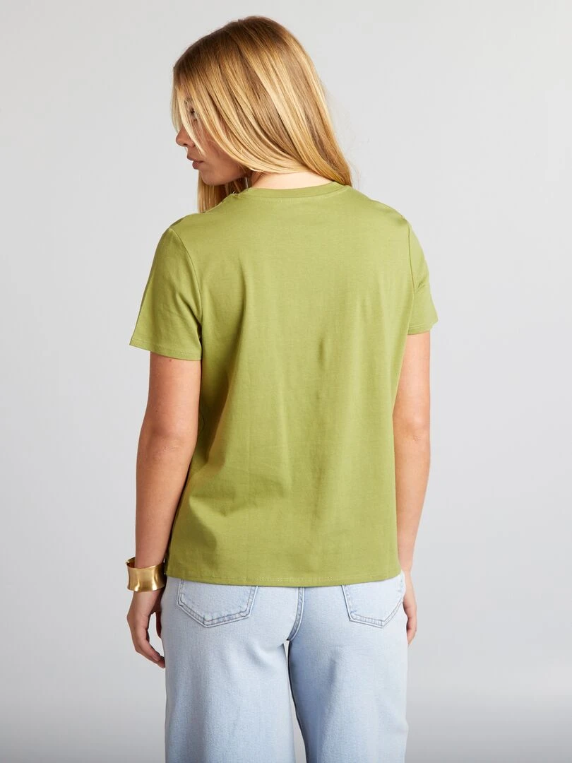 T shirt en jersey imprimé   Kaki