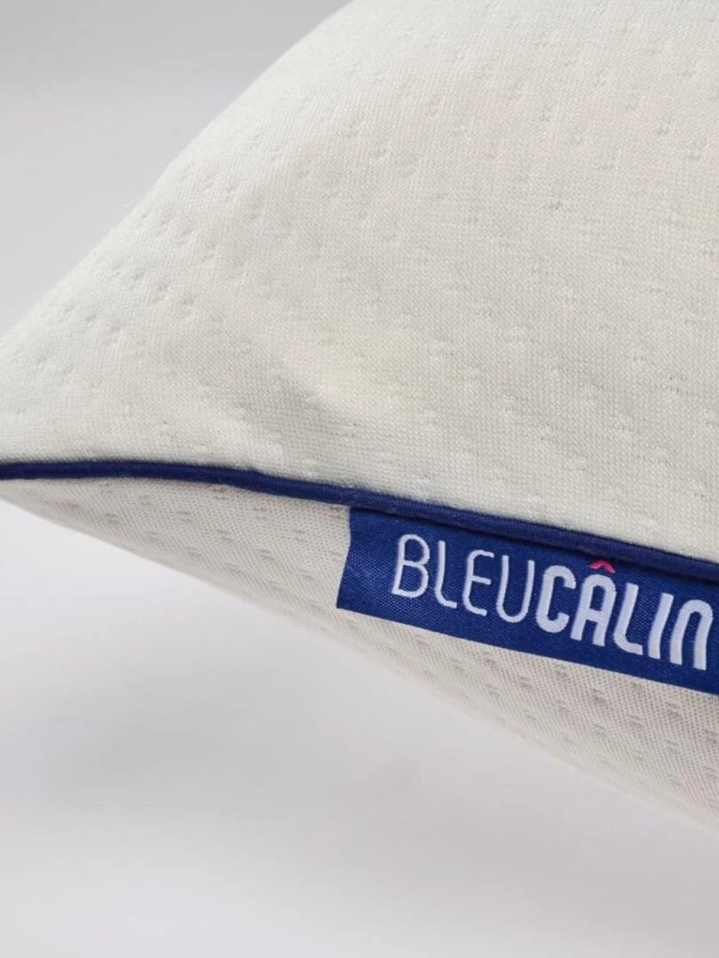 Bleu Câlin   Oreiller mémoire de forme mixte premium   Blanc