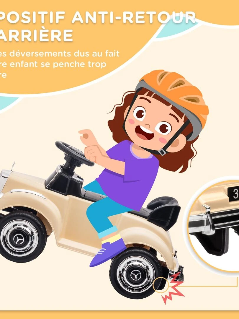 Porteur enfant voiture licence Mercedes Benz 300S coffre butée arrière   Noir