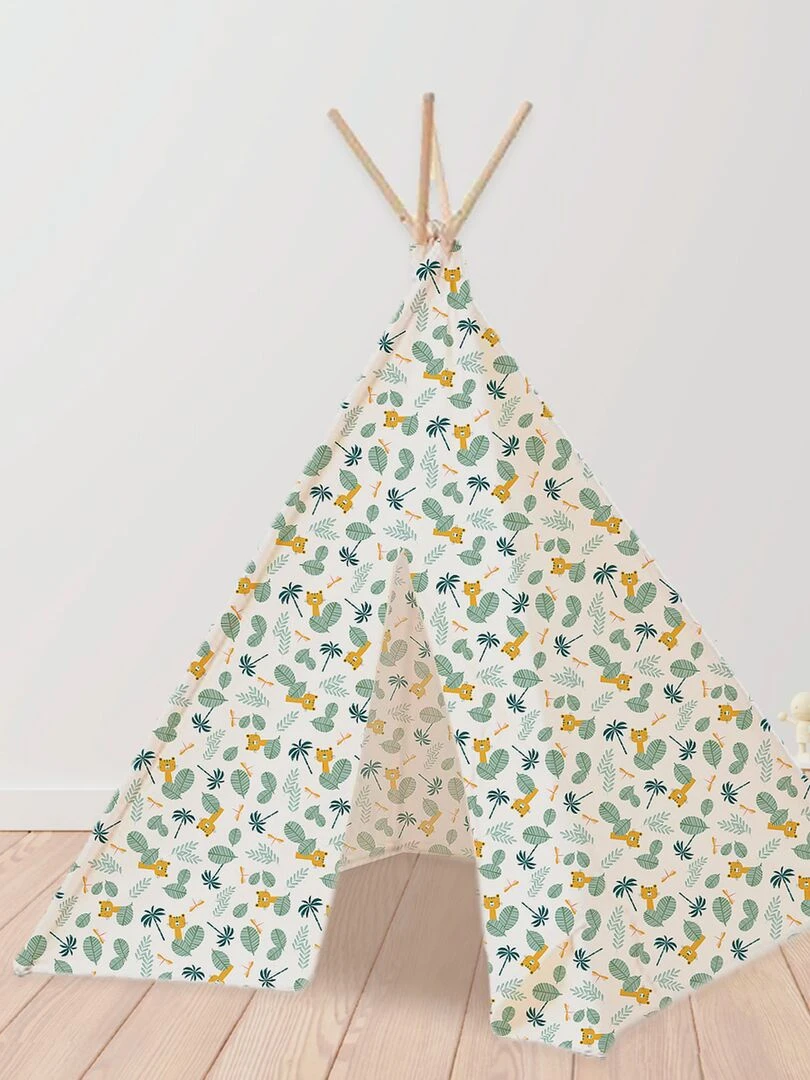 Tipi imprimé 'jungle' Blanc/Vert