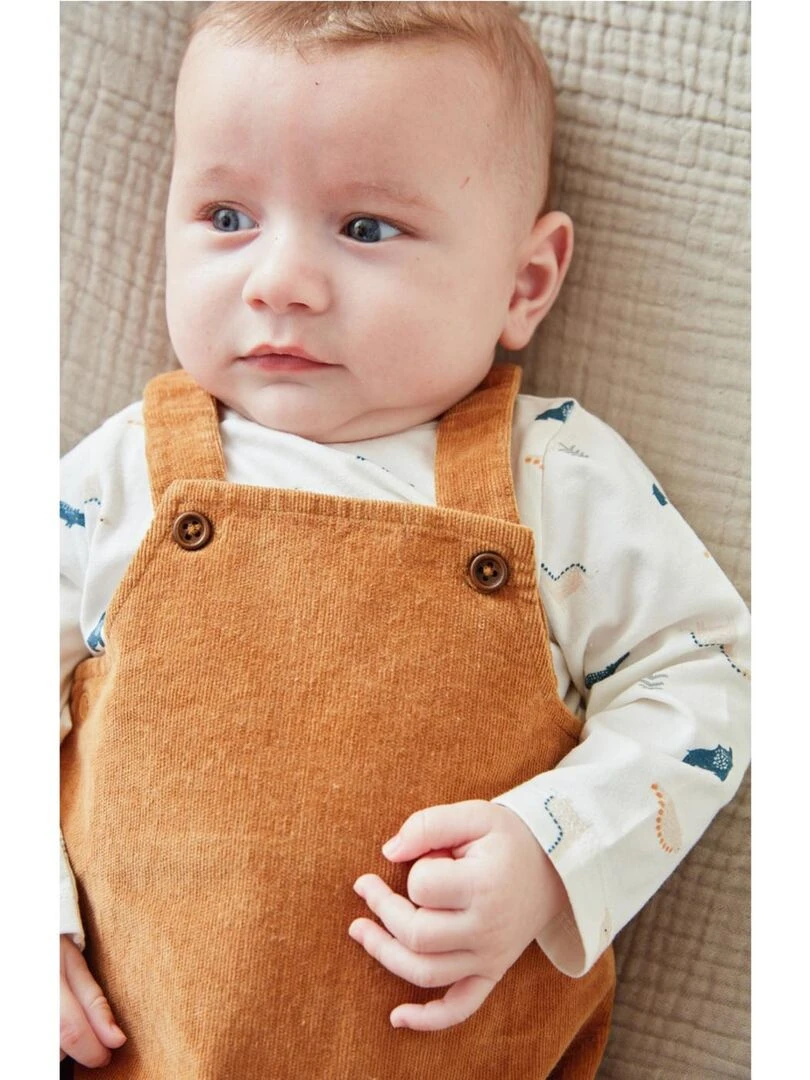 Set de 2 pièces en coton  écru/caramel   Noukie's   Marron