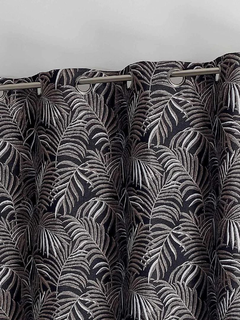 Rideau à jacquard esprit exotique   Noir
