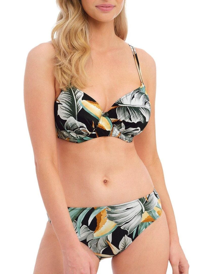 Haut de maillot de bain à armatures Bamboo grove Noir