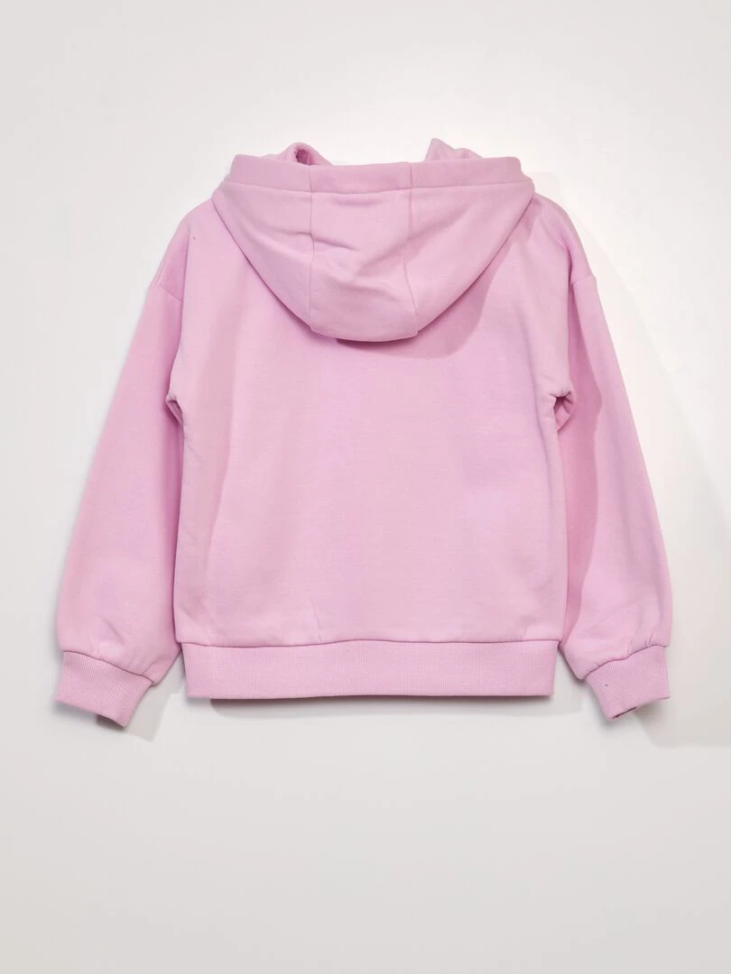 Sweat à capuche molleton épais Rose clair