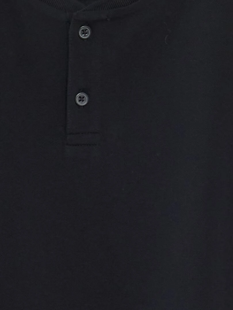 Polo en piqué de coton uni   noir