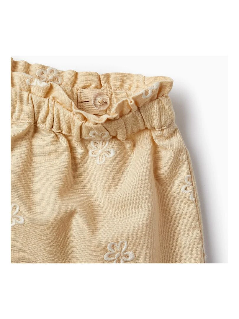 Jupe short avec motif de fleurs brodées pour bébé fille  MATISSE   Beige
