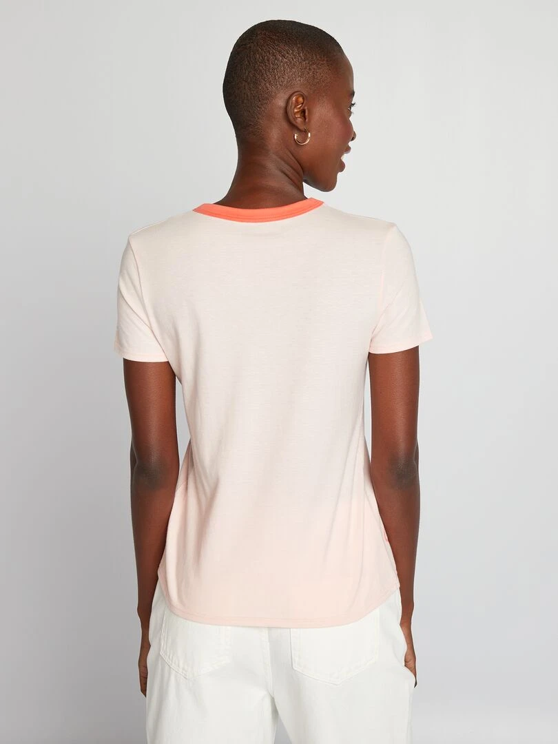 T shirt à col rond   Paris 2024   Rose