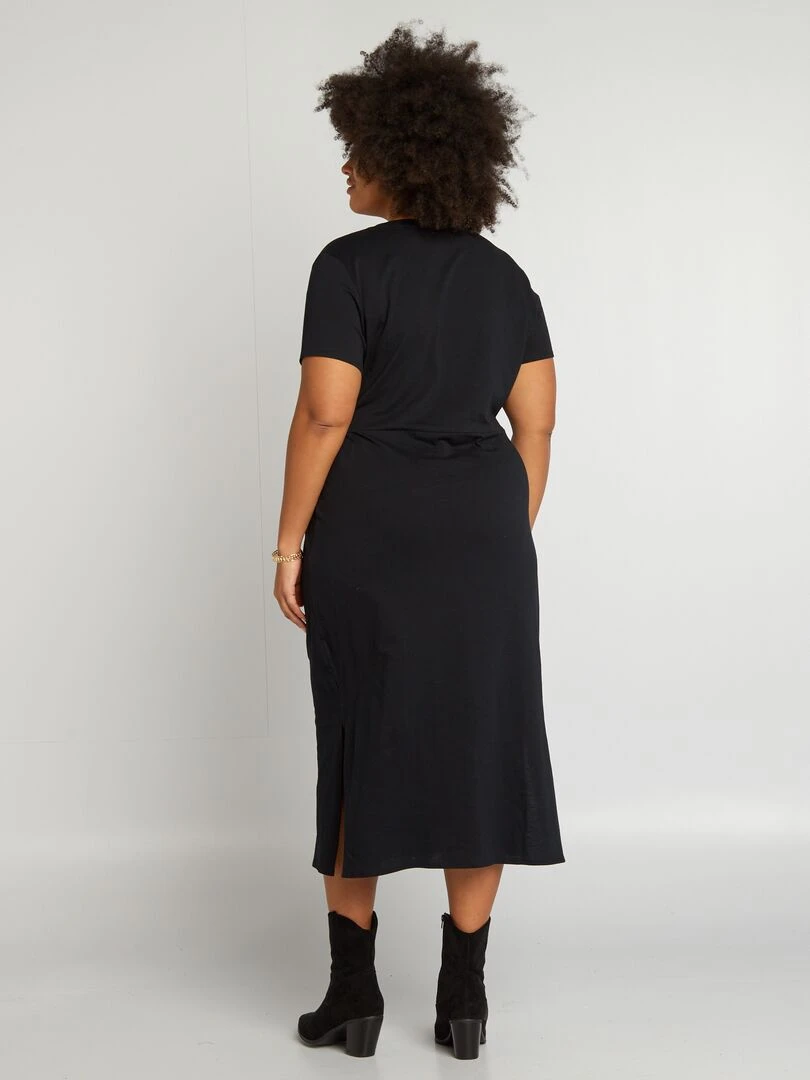 Robe midi froncée   noir