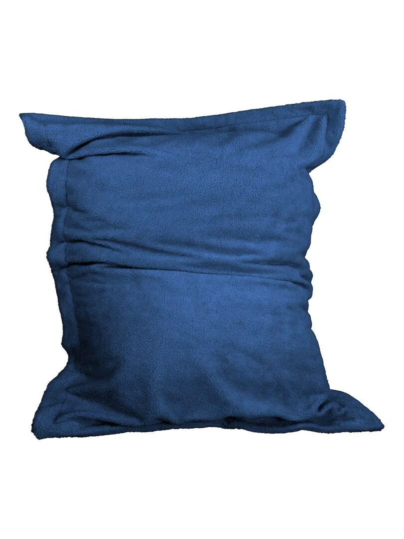 Pouf géant XXL fauteuil d'intérieur déhoussable Sherpa Vivezen Bleu marine