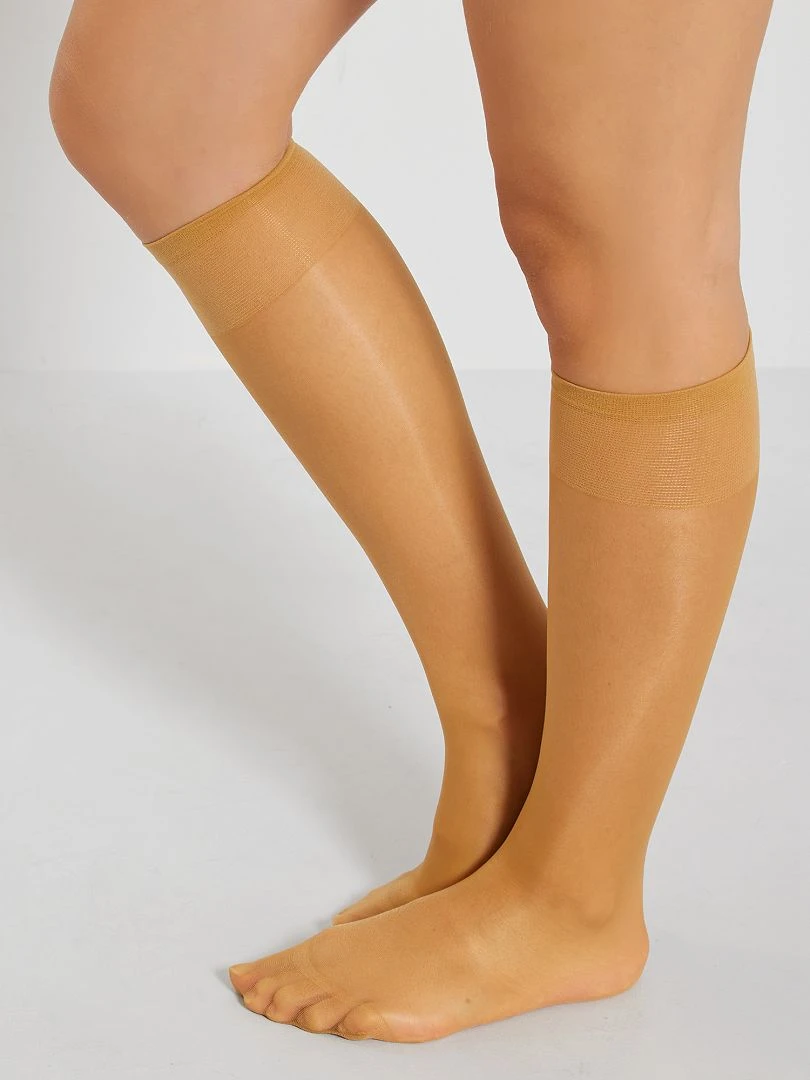 Lot 3 paires de mi bas beige