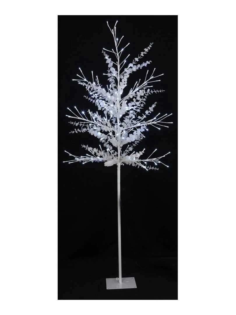 Arbre lumineux scintillant avec feuilles 180 cm Blanc