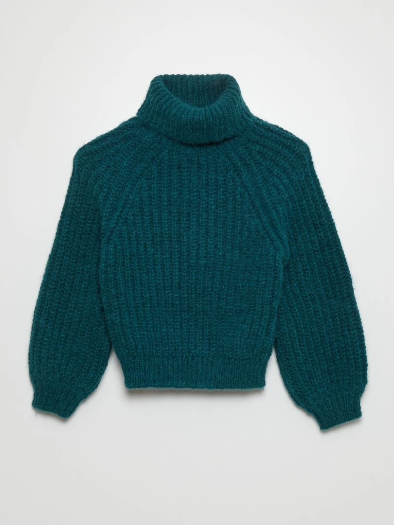 Pull en maille grosse jauge vert