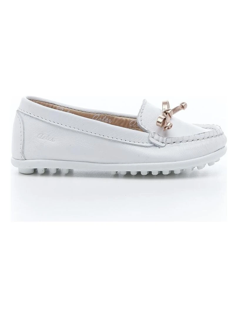 Bateau Cuir Mokine Blanc