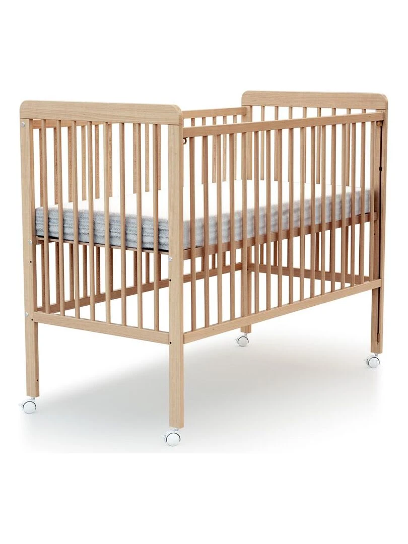 AT4 Lit bébé coulissant ESSENTIEL en bois Marron clair