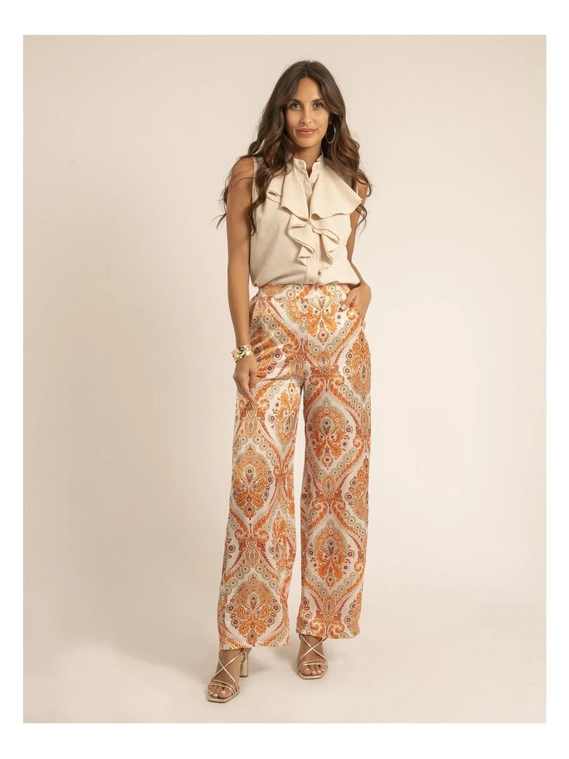 Pantalon motifs EDMA   Orange