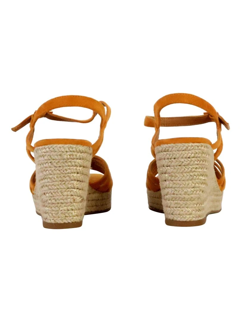 Sandales Compensées à Bride The Divine Factory   Orange