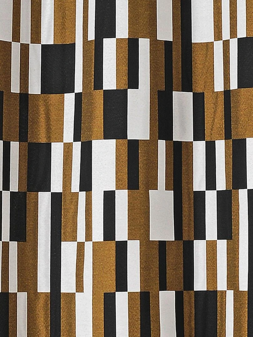 Rideau à jacquard damier   Marron clair