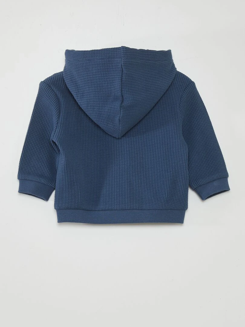 Sweat à capuche nid d'abeilles Bleu
