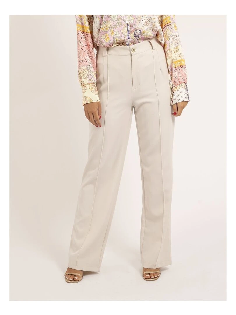 Pantalon coupe droite ELSY Beige