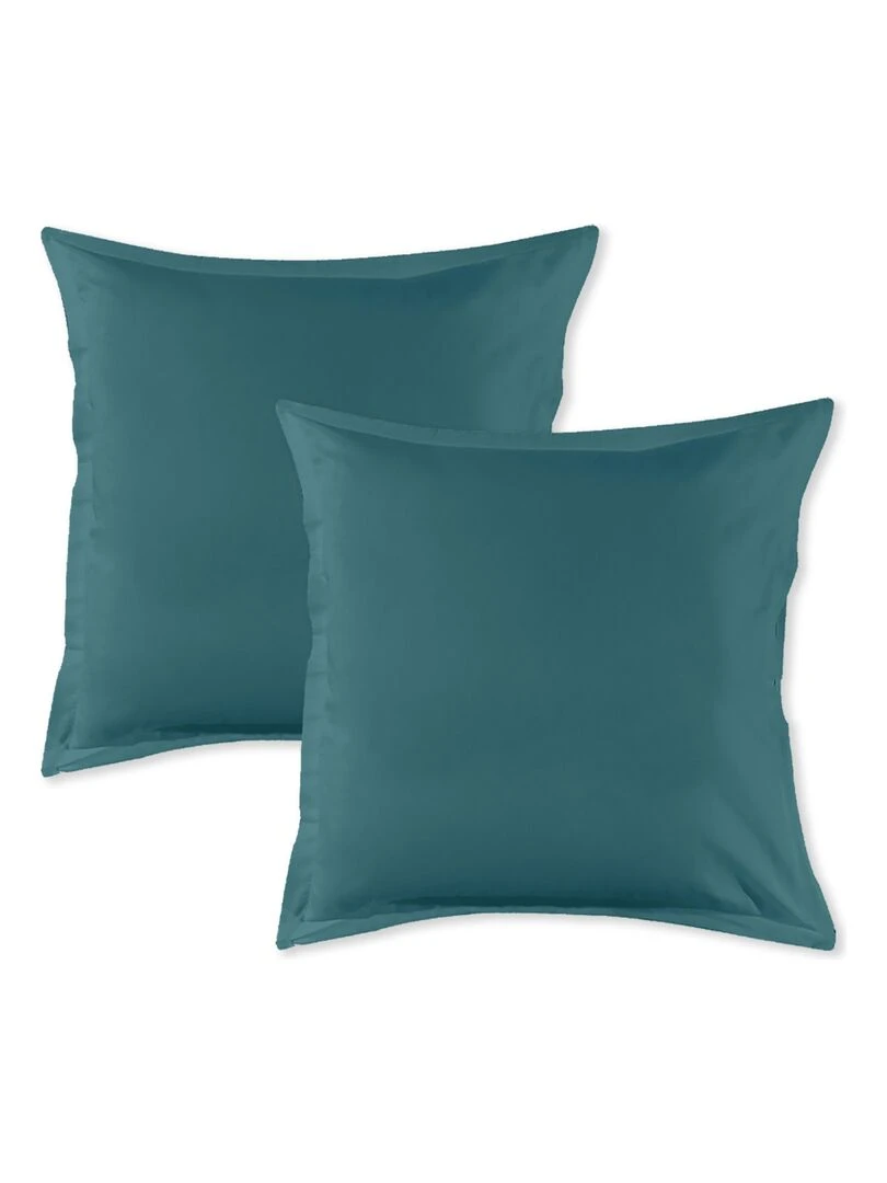 Future Home Lot de 2 taies d'oreiller en coton canard 64x64cm Bleu canard