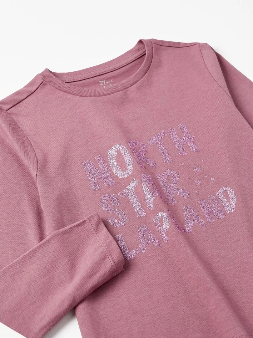 T shirt à manches longues en coton pour fille 'North Star' manches longues  NORTHERN CALLING   Violet