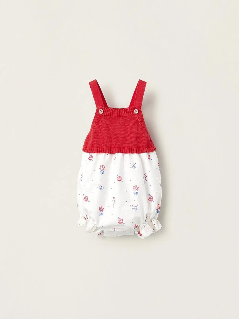 Combi short pour Nouveau Né Rouge