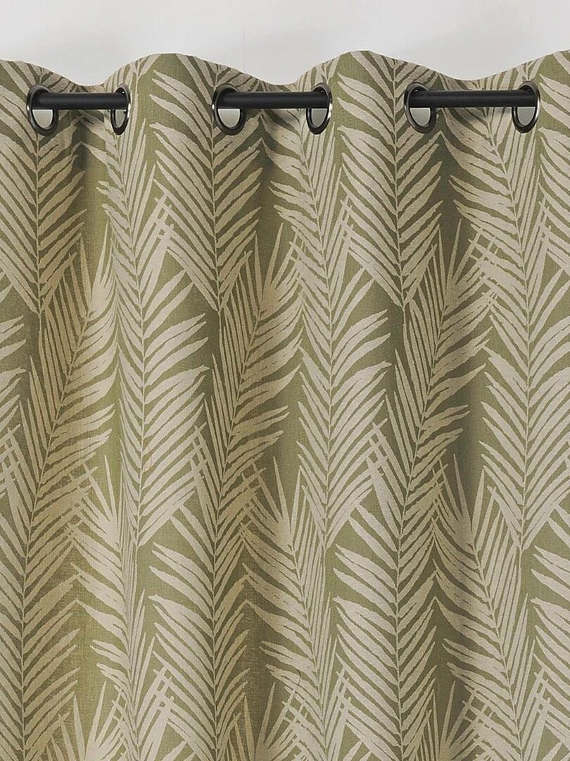 Rideau imprimé feuille de palmier Vert