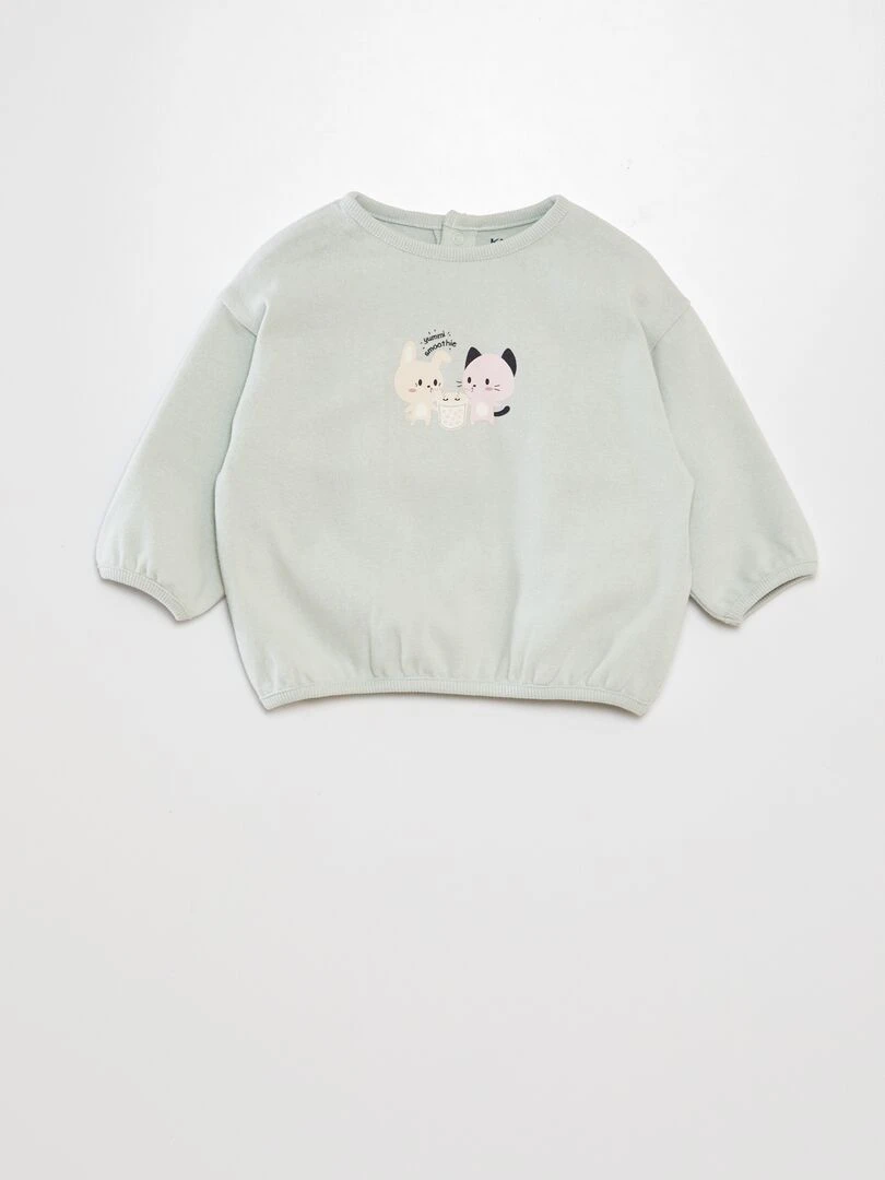 Sweat en molleton fin Bleu