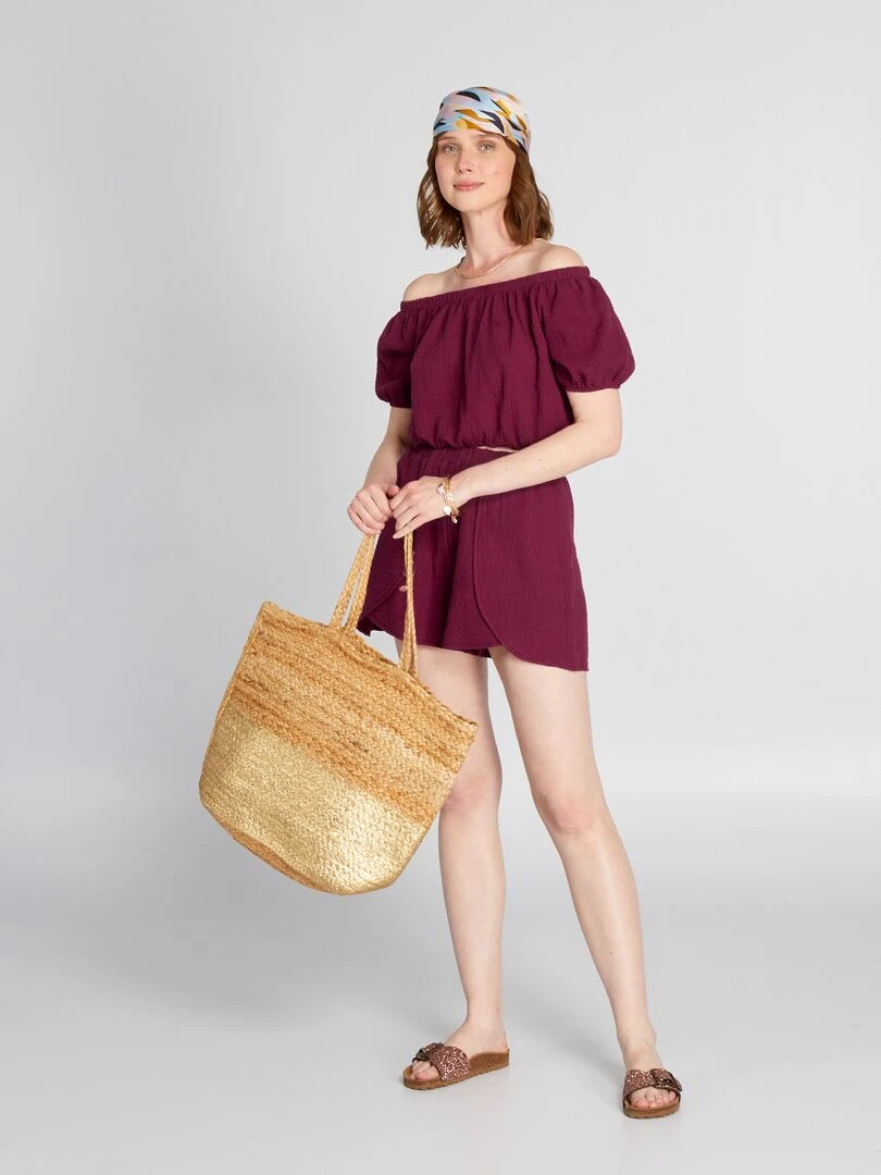 Blouse cropped Bordeaux