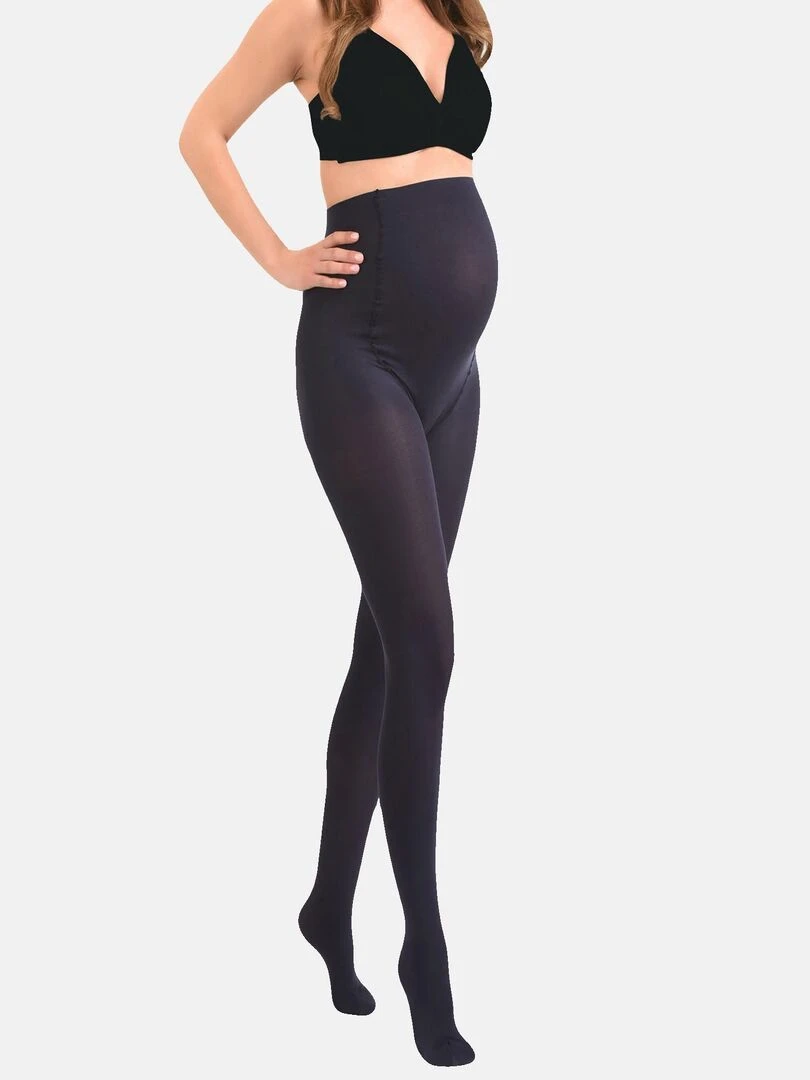 Collants de grossesse opaques confortables 60den (Mamsy) Bleu marine