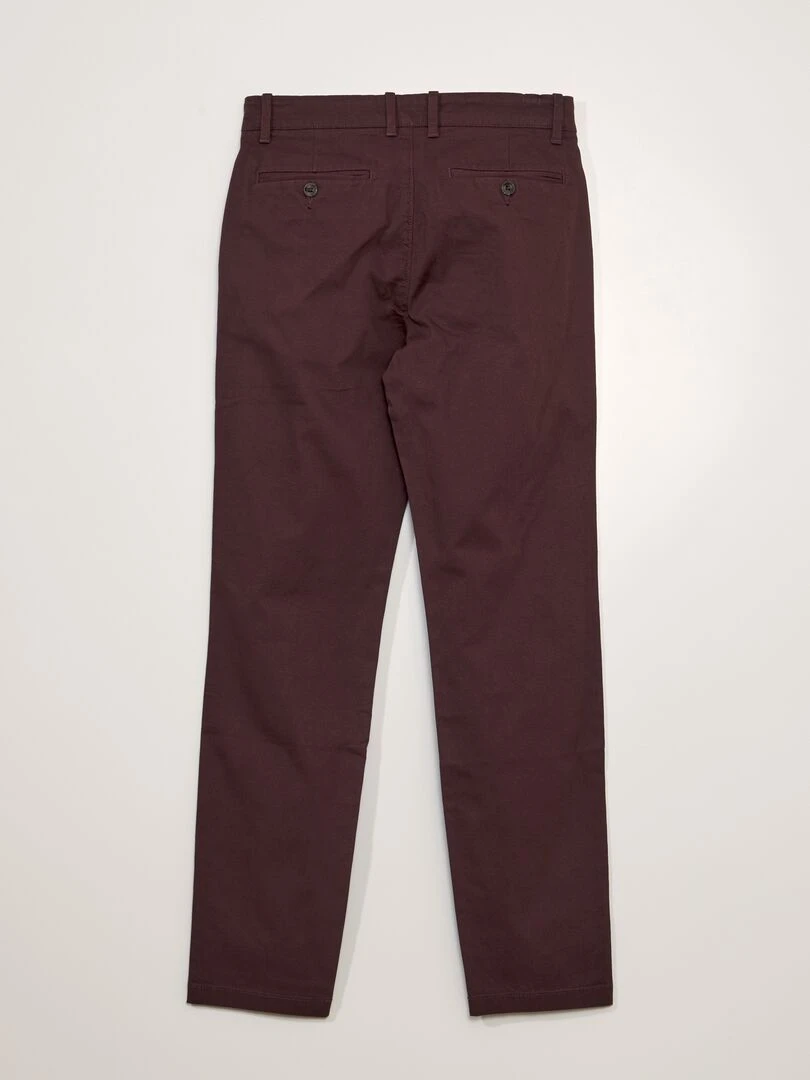 Pantalon chino en twill Bordeau