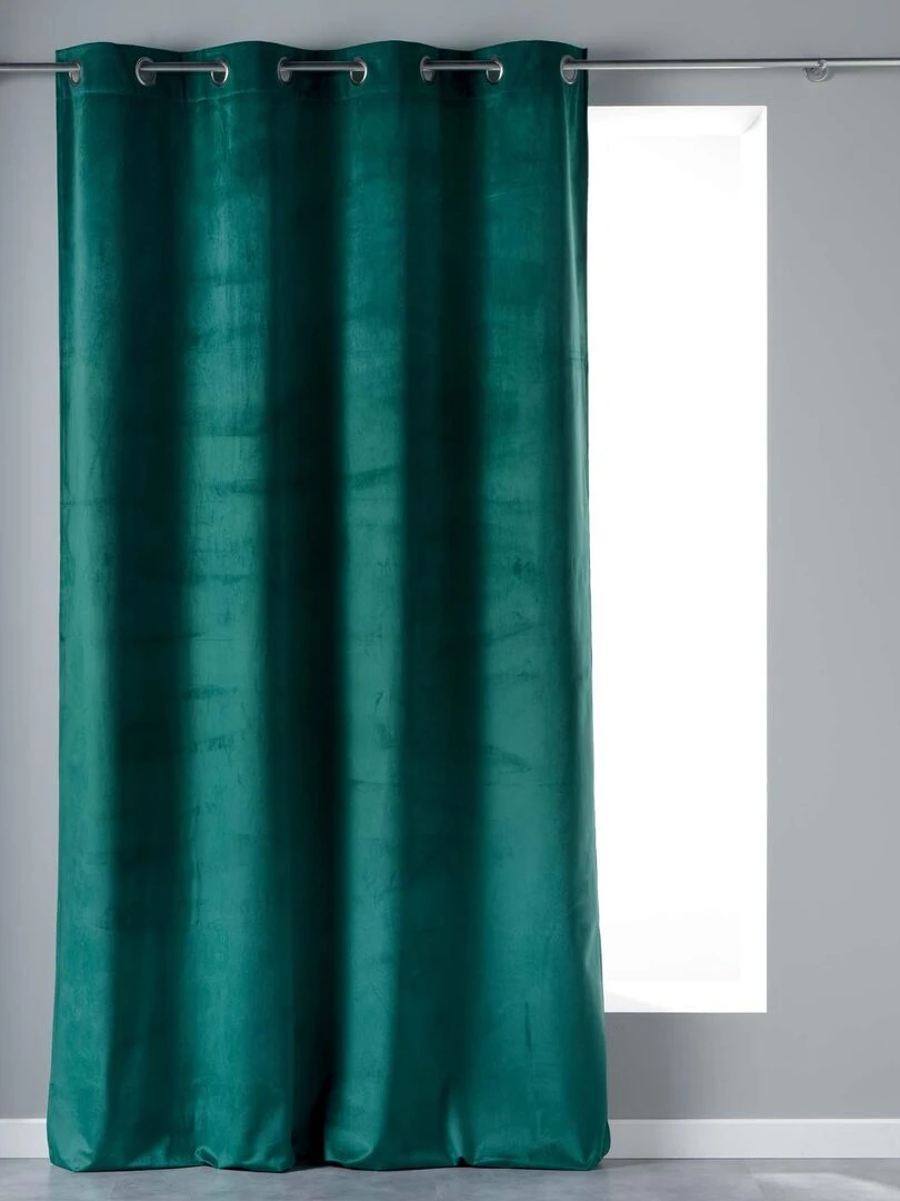 Rideau a oeillets velours Collection Velvetina Bleu pétrole