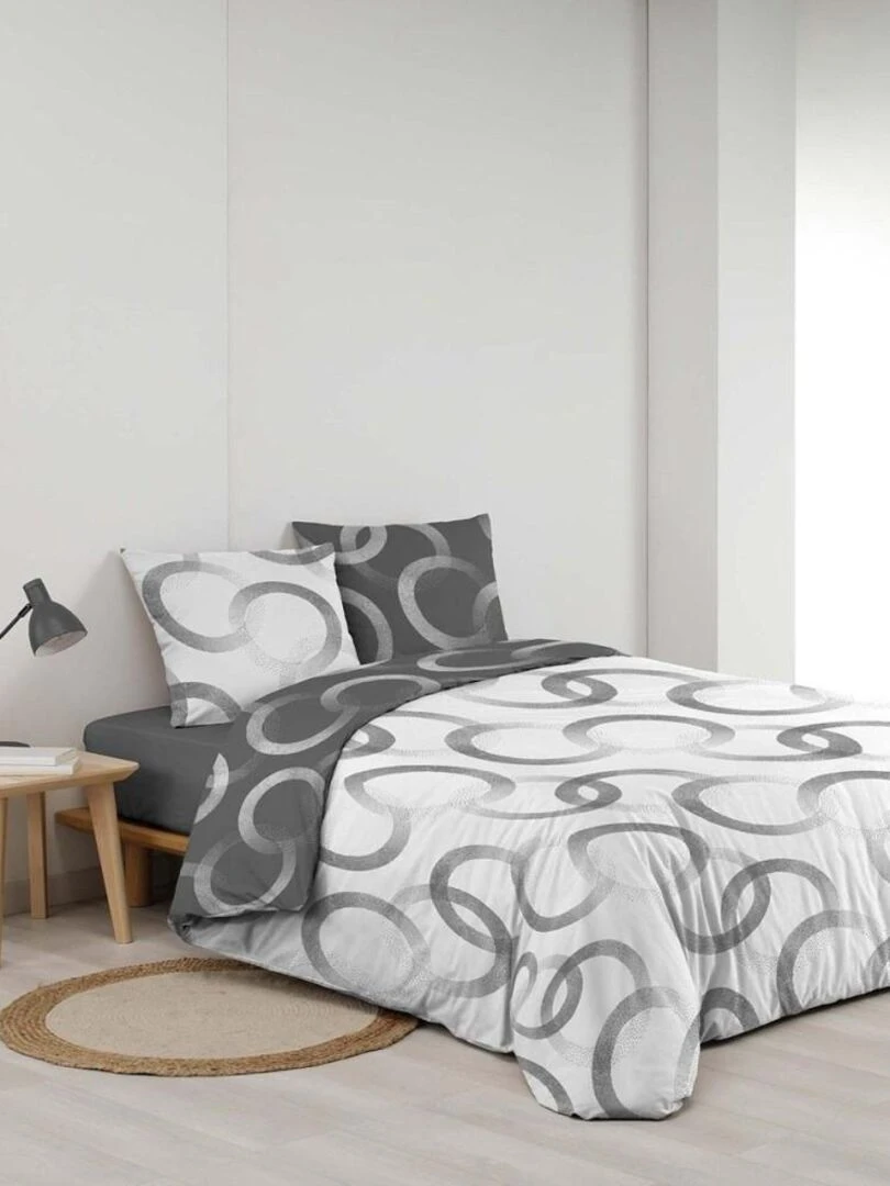 Housse de couette  + taie(s) Bliss polyester microfibre flanelle   Blanc