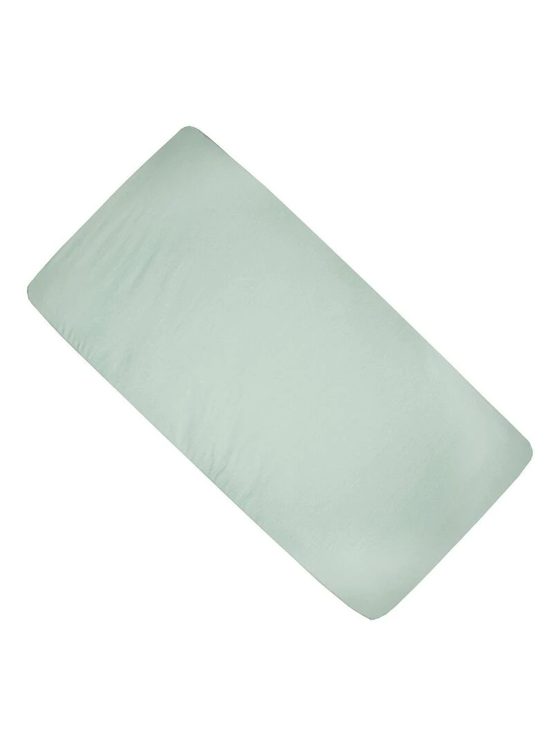 Drap housse en coton jersey Uni Vert d'eau